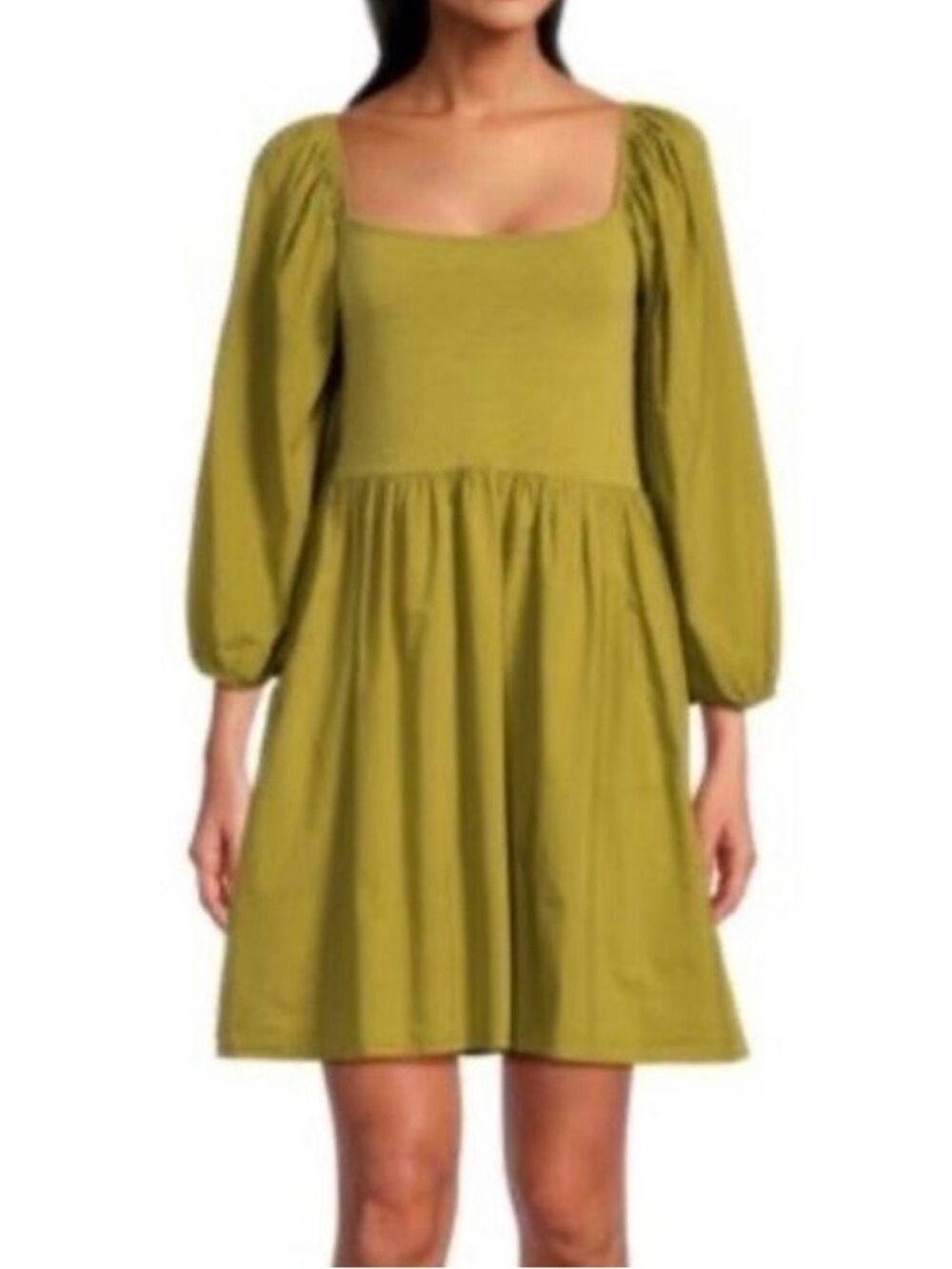 Nation LTD Revolve Heddie Mini Dress MED Babydoll Milkmaid Green Boho Coquette